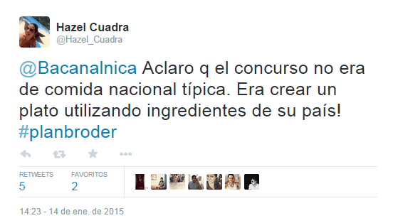 Hazel Cuadra en Twitter