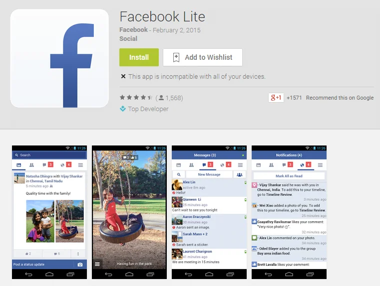 Facebook ahora tiene una versión Lite para Android #descarga