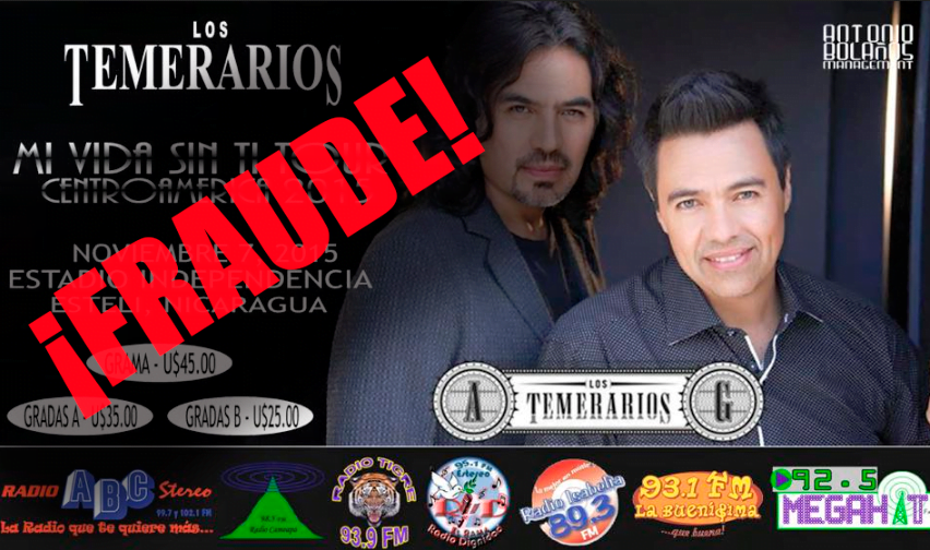 El Concierto de Los Temerarios en Estelí, que en realidad era una Estafa