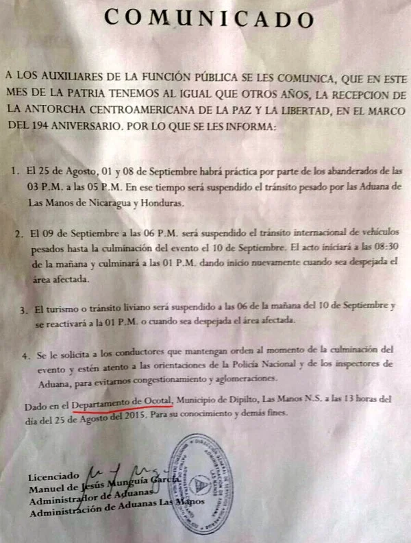 comunicado ocotal