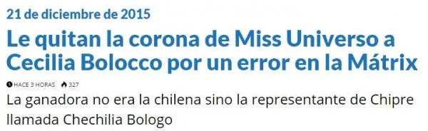 Le quitan la corona de Miss Universo a Cecilia Bolocco por un error en la Mátrix - LA LEGAL - Google Chrome-gnsmp