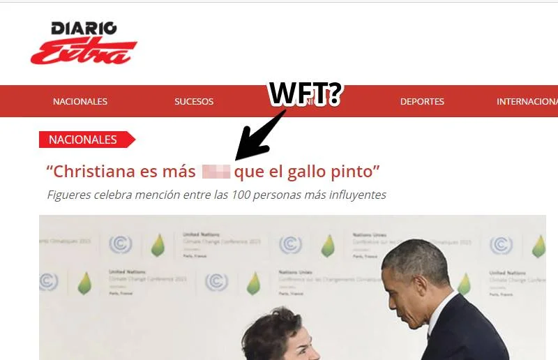 Una tal Christiana Figueres es tan tica como el Gallo Pinto. O sea: es nica