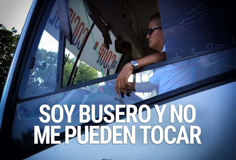 El video viral del Busero que va contra la vía y que luego busca pleito