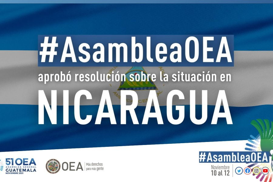 El resumen oficial de la Resolución que aprobó la OEA sobre «la situación» en Nicaragua